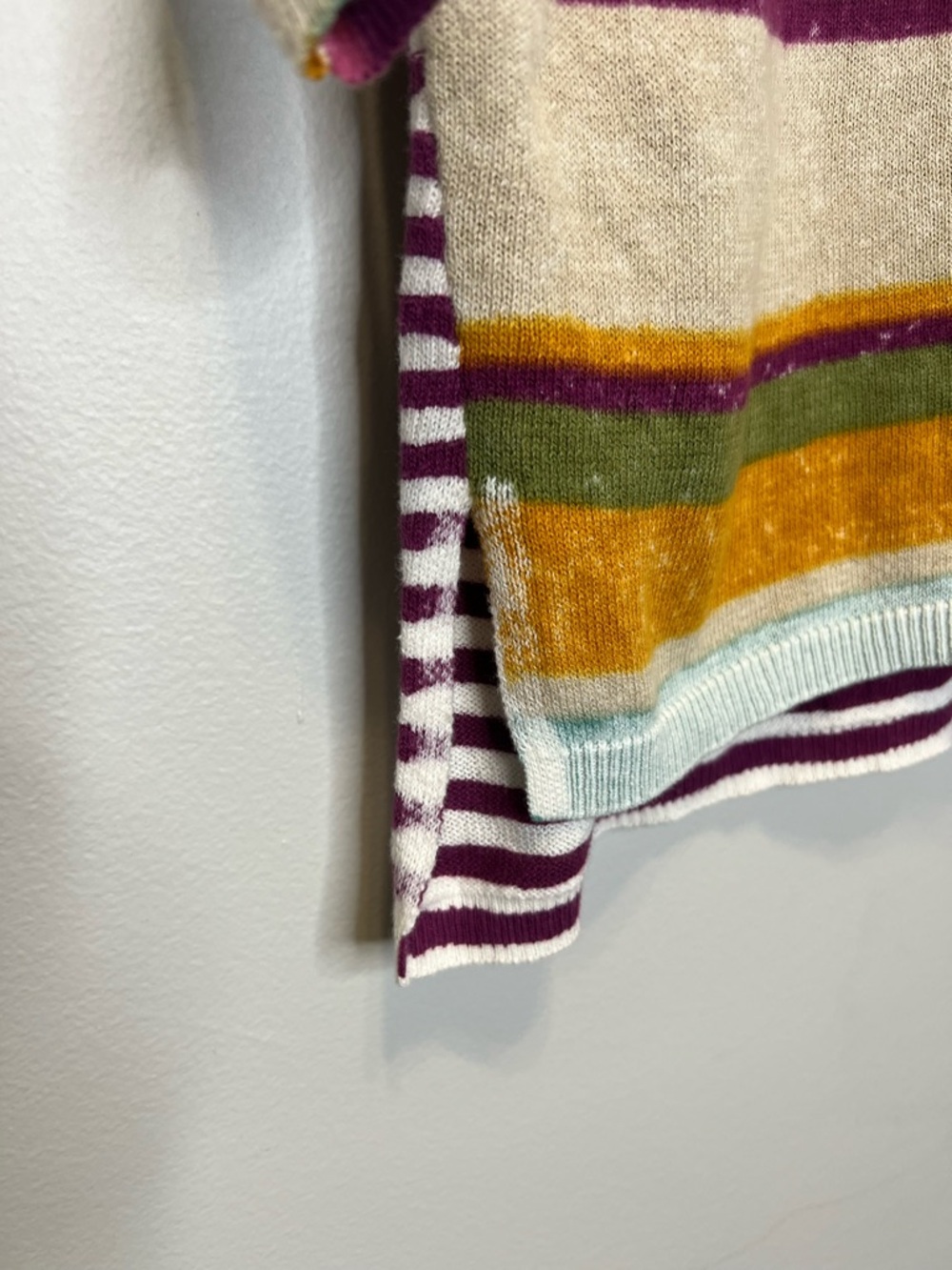 SUNDANCE Johanna 100% Cotton Multi Stripe sweater Top size Small - Picture 6 of 10